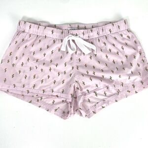 J. Crew Women’s Size Medium Pink Cactus Print Sleep Shorts 100% Cotton